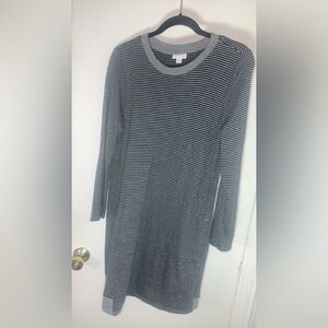 J. Jill Gray and Black Striped Top